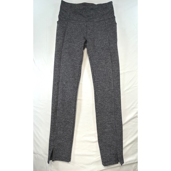 Athleta Pants - Athleta Dark Academia Herringbone Split Hem Leggings Small Tall Gray ST 353504